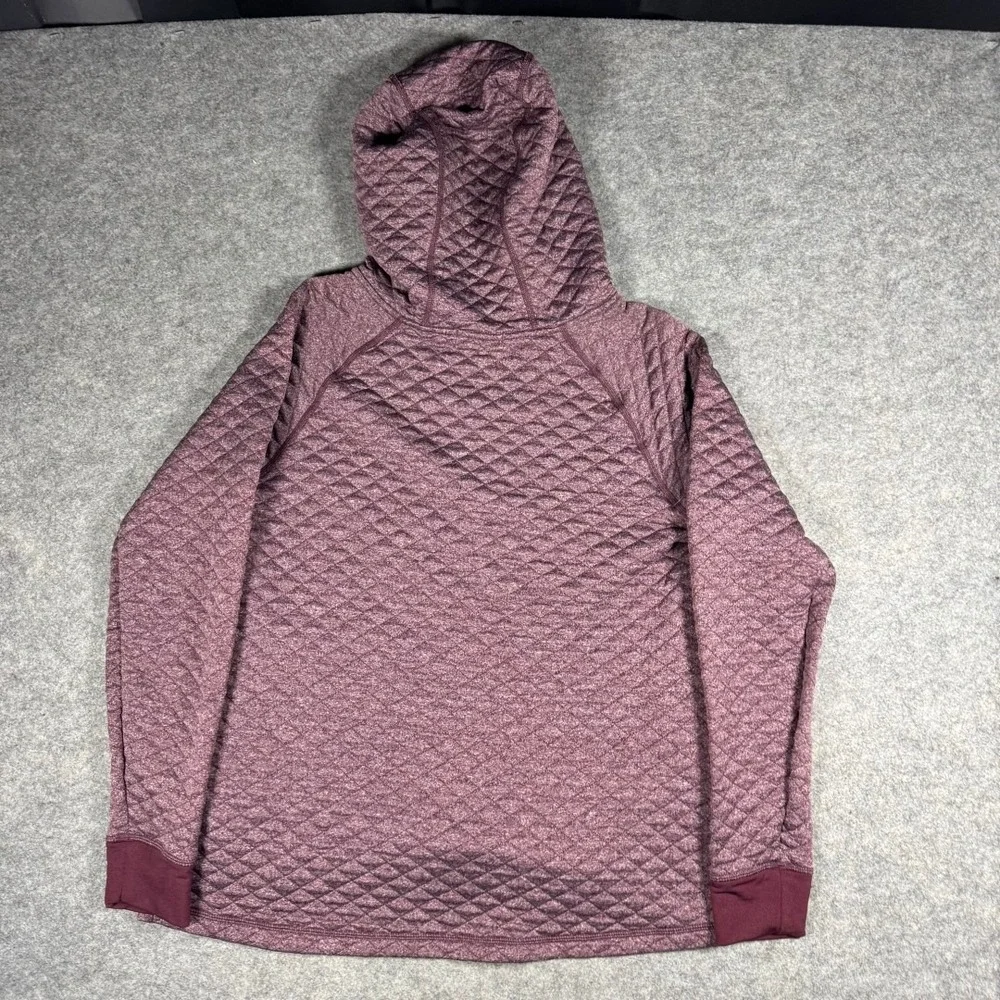 Smartwool Womens Merino Wool Quilted Half Zip Hoodie Burgundy Small - Picture 5 of 10